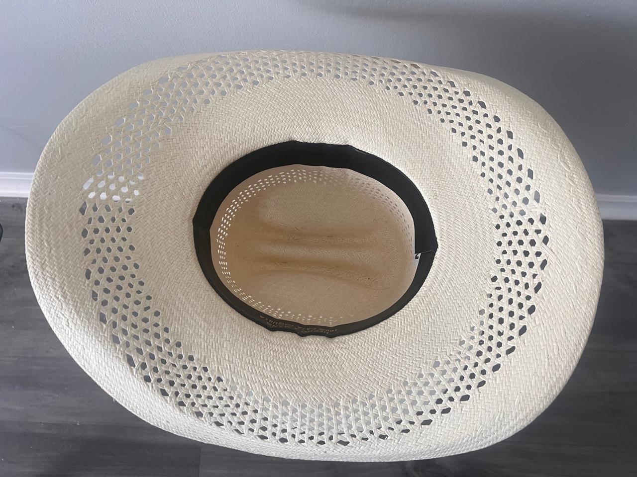 Open-Crown Straw Cowboy Hat - Toquilla Straw Western Hat