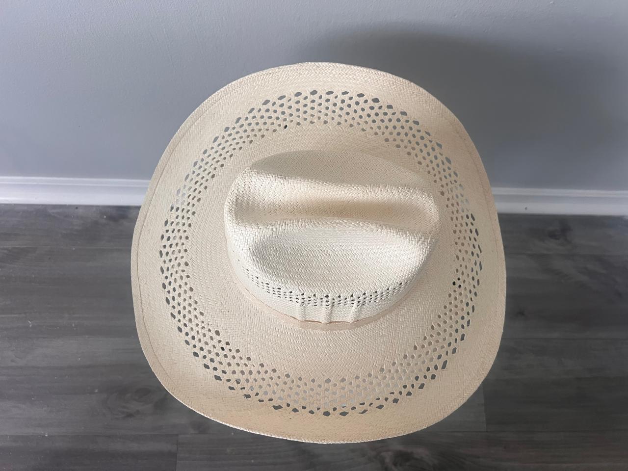 Open-Crown Straw Cowboy Hat - Toquilla Straw Western Hat