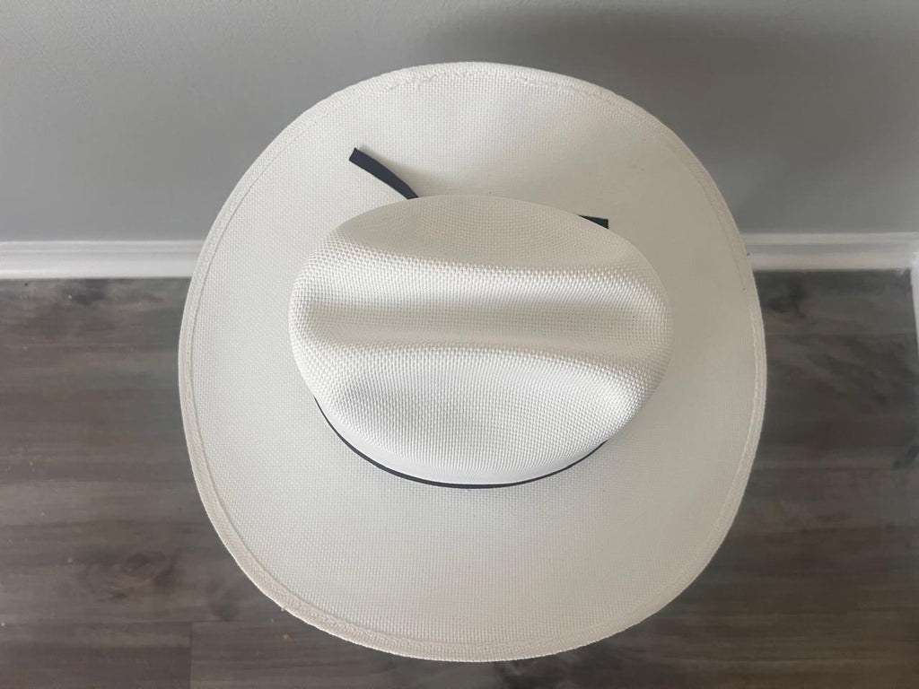 PREMIUM WHITE CANVAS WESTERN COWBOY HAT – IMPORTED FROM ECUADOR