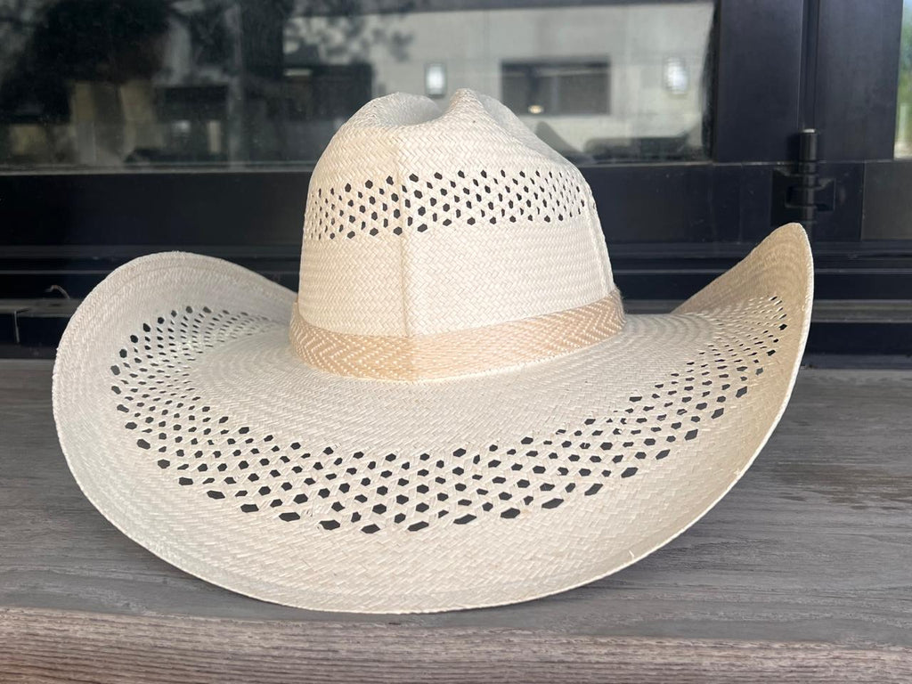 Open-Crown Straw Cowboy Hat - Toquilla Straw Western Hat