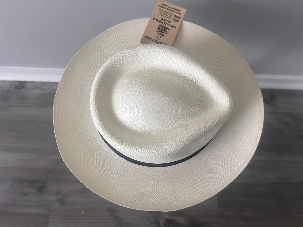 Teardrop Crown Panama Hat - Toquilla Straw Fedora