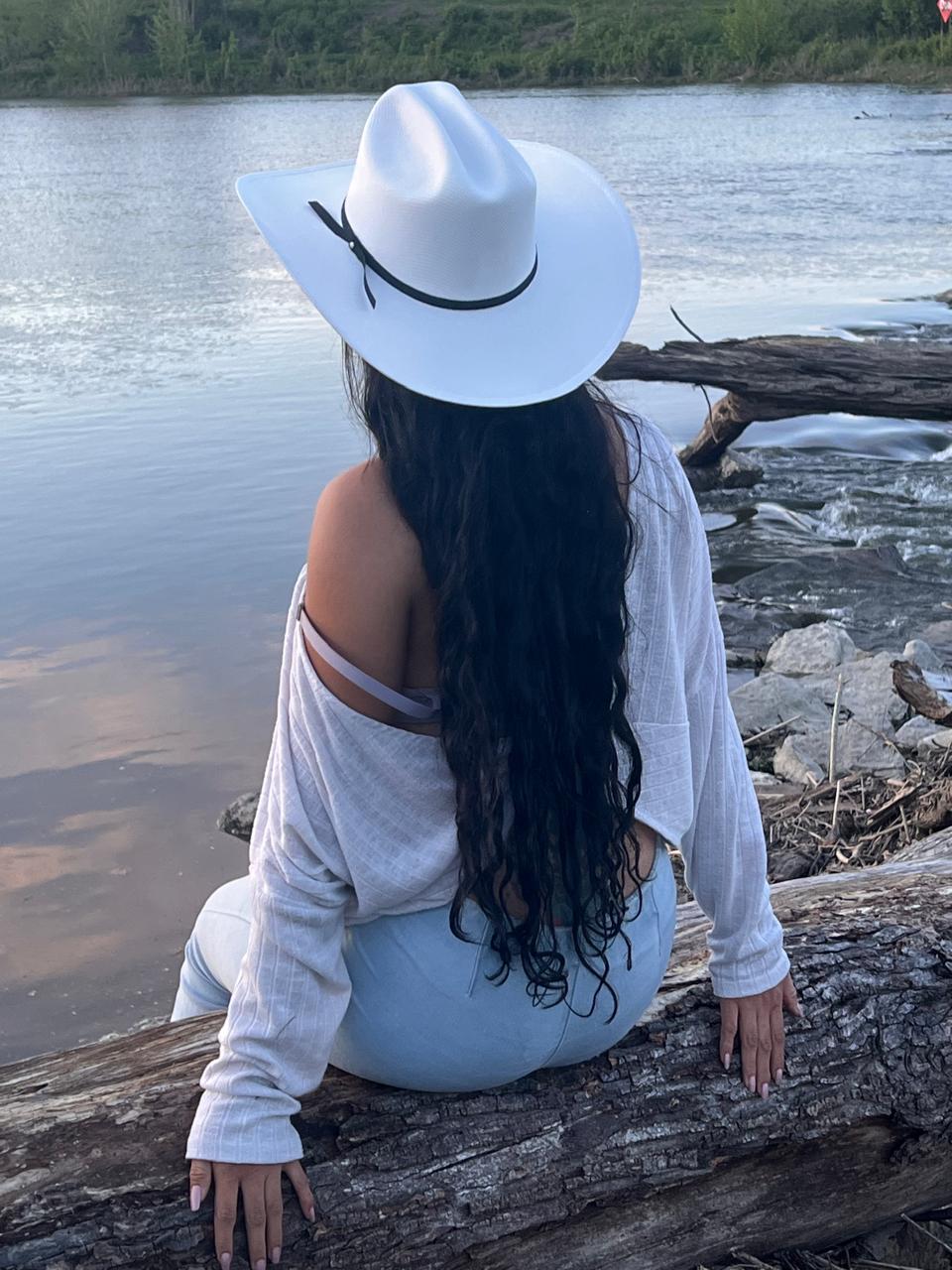 PREMIUM WHITE CANVAS WESTERN COWBOY HAT – IMPORTED FROM ECUADOR