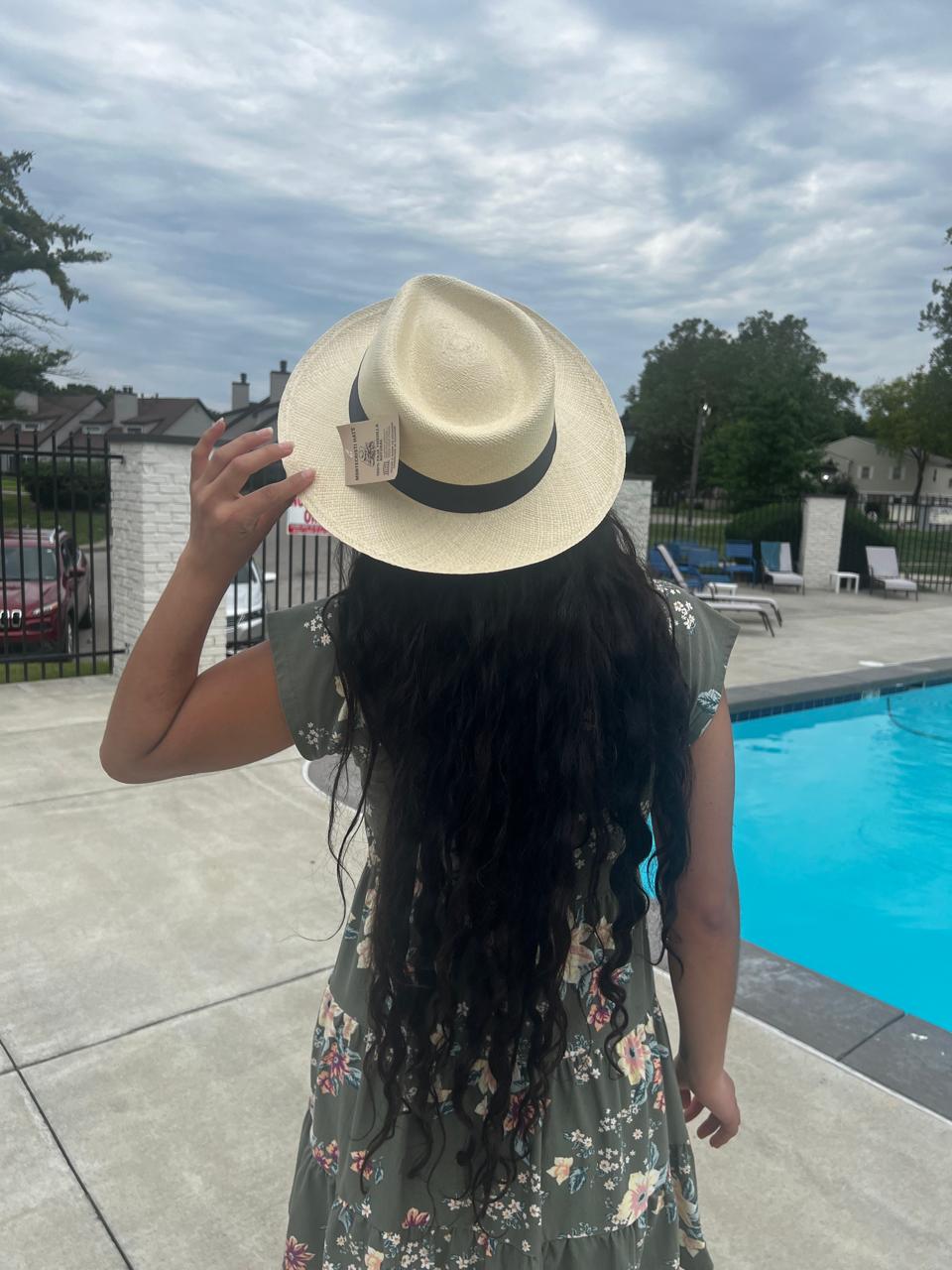 Teardrop Crown Panama Hat - Toquilla Straw Fedora